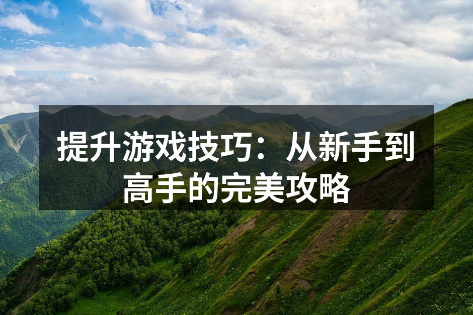 提升游戏技巧：从新手到高手的完美攻略